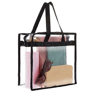 2 Pack Stadium Approved Clear Tote Bags With Handles For Beach Concert, 12x6x12"