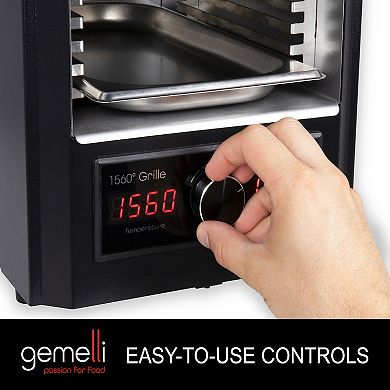 Gemelli Gourmet Steak Grille, Infrared Superheating Up to 1560 Degrees, Electric Grill
