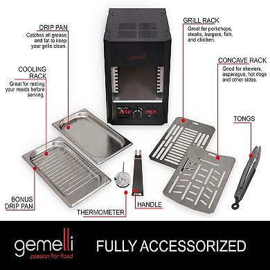 Gemelli Gourmet Steak Grille, Infrared Superheating Up to 1560 Degrees, Electric Grill