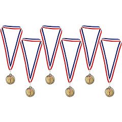 Juvale 12 Pack Gold Winning Metal Awards Medal for Contests, 1.5