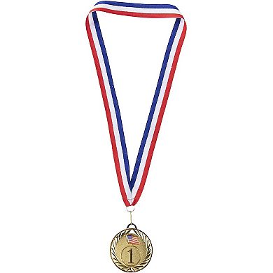 6-Pack Gold Medal Set Award, 2.75" in Diameter w/ 16.3" Ribbon