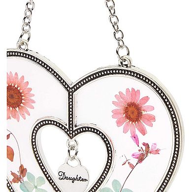 Okuna Outpost Heart Suncatcher with Pressed Flowers for Mother's Day, Daughter