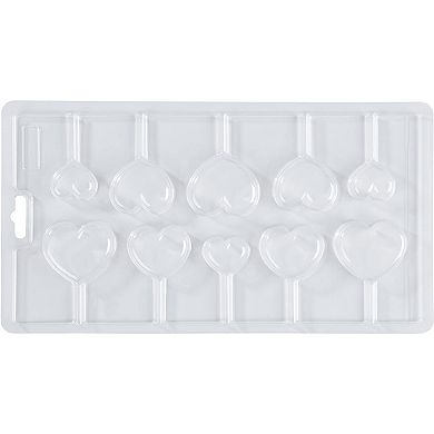 3x Valentine's Day Chocolate Lollipop Moulds Silicone Hearts & Kisses For Girls