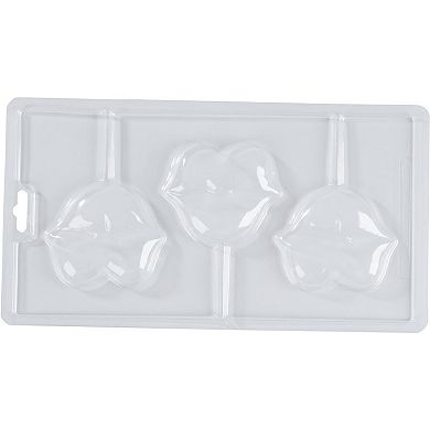 3x Valentine's Day Chocolate Lollipop Moulds Silicone Hearts & Kisses For Girls