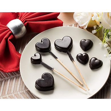 3x Valentine's Day Chocolate Lollipop Moulds Silicone Hearts & Kisses For Girls