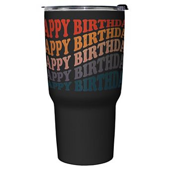 Happy Birthday Wave Text 27-oz. Stainless Steel Travel Mug