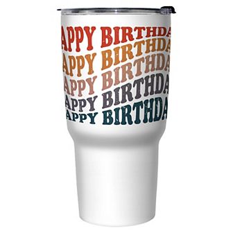 Happy Birthday Wave Text 27-oz. Stainless Steel Travel Mug