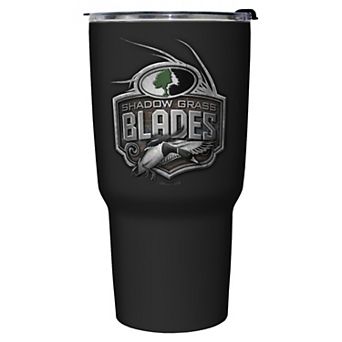 Mossy Oak Shadow Grass Blades Duck Metal Logo 27-oz. Stainless Steel Travel Mug