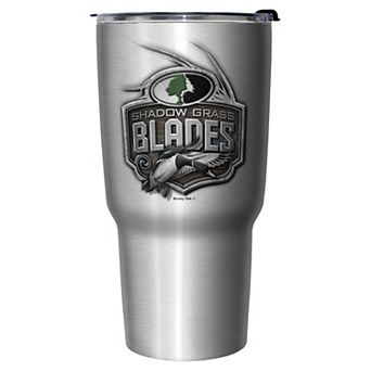 Mossy Oak Shadow Grass Blades Duck Metal Logo 27-oz. Stainless Steel Travel Mug