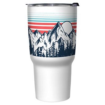 Mountains Landscape Stripes Background 27-oz. Stainless Steel Travel Mug