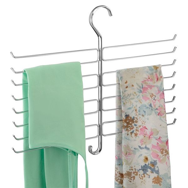 mDesign Metal Closet Rod Hanging Accessory Storage Organizer Rack