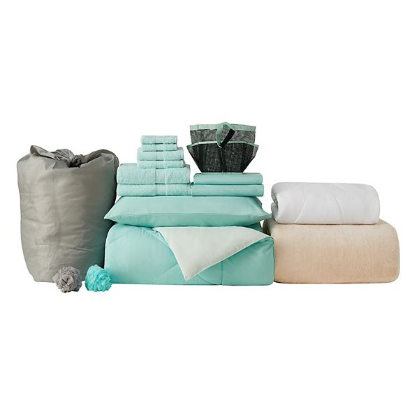 College Freshman Dorm Bedding Pack with Twin XL Reversible Comforter