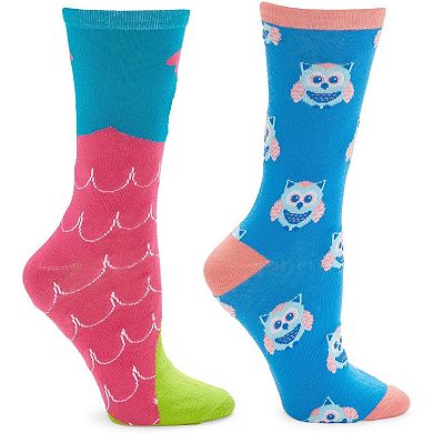 Zodaca Owl Lovers Crew Socks For Kids, Novelty Sock Set (One Size, 2 Pairs)