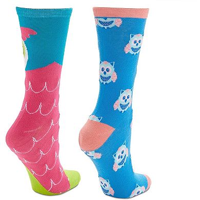 Zodaca Owl Lovers Crew Socks For Kids, Novelty Sock Set (One Size, 2 Pairs)