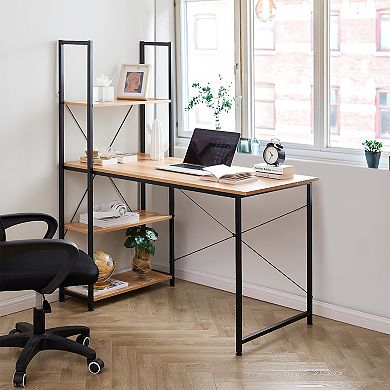 Suprima® Desk - Tall Bookshelf X-Style - Beech