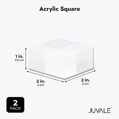 Juvale Clear Acrylic Blocks, Small Pedestal Riser for Display Stands (1x2x2 In, 2 Pack)