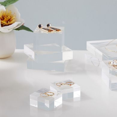 Juvale Clear Acrylic Blocks, Small Pedestal Riser for Display Stands (1x2x2 In, 2 Pack)