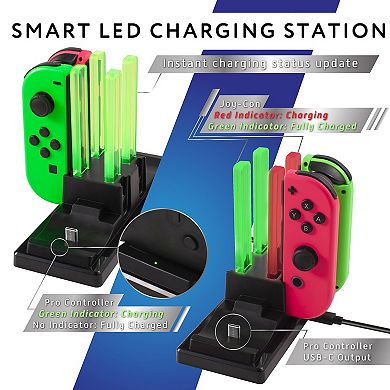 For Nintendo Switch Joy-con And Pro Controller Charger 6 In 1 Charging Station