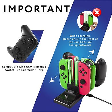 For Nintendo Switch Joy-con And Pro Controller Charger 6 In 1 Charging Station