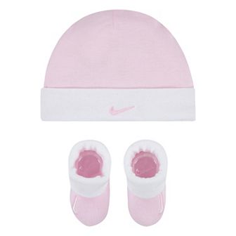 Newborn Baby Nike Swoosh Logo Hat and Booties Set