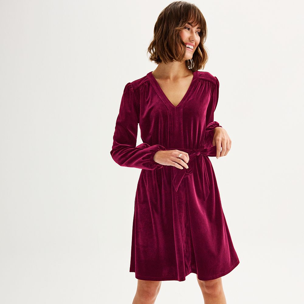 chinese dress ladies Self-Portrait - Burgundy Velvet Embellished Mini Dress main image 0