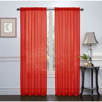 Kate Aurora 2 pc Halloween Themed Rod Pocket Sheer Voile Window Curtain Panels