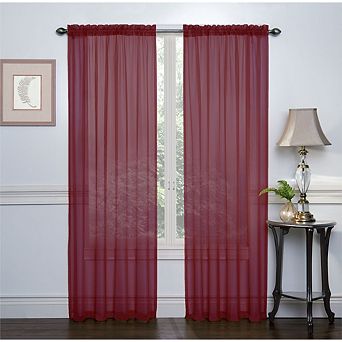 Kate Aurora 2 pc Halloween Themed Rod Pocket Sheer Voile Window Curtain Panels
