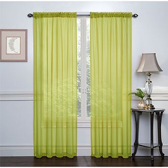 Kate Aurora 2 pc Halloween Themed Rod Pocket Sheer Voile Window Curtain Panels