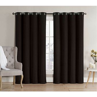 Goodgram 2 Pack Hotel Thermal Grommet 100 Percent Blackout Window Curtain Panels