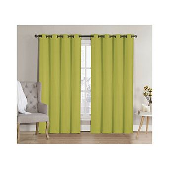Goodgram 2 Pack Hotel Thermal Grommet 100 Percent Blackout Window Curtain Panels