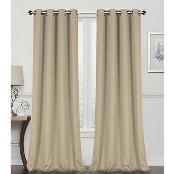 Goodgram 2 Pack Hotel Thermal Grommet 100 Percent Blackout Window Curtain Panels