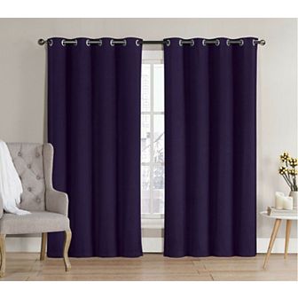 Goodgram 2 Pack Hotel Thermal Grommet 100 Percent Blackout Window Curtain Panels