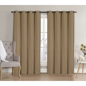 Goodgram 2 Pack Hotel Thermal Grommet 100 Percent Blackout Window Curtain Panels