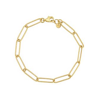 Taylor Grace 10k Gold Textured Paperclip Chain Bracelet