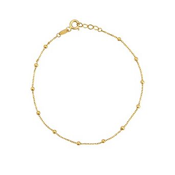 Taylor Grace 10k Gold Station Bead Chain Bracelet