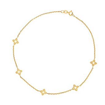 Taylor Grace 10k Gold Stationed Flower Bracelet