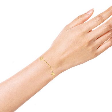 Taylor Grace 10k Gold Stationed Flower Bracelet