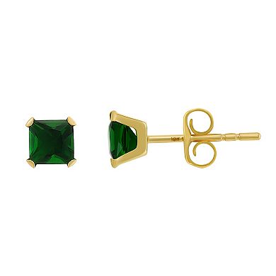 Taylor Grace 10k Gold Tanzanite & Emerald Cubic Zirconia 2-piece Stud Earring Set