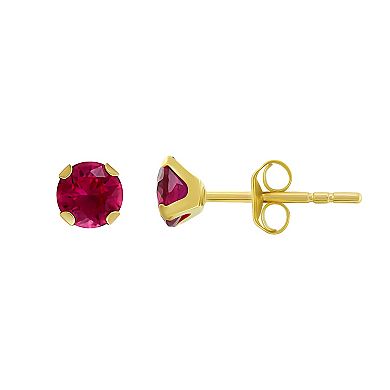 Taylor Grace 10k Gold Lab-Created Ruby & Sapphire 2-piece Stud Earring Set