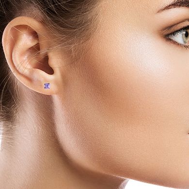 Taylor Grace 10k Gold Pink Cultured Freshwater Pearl & Amethyst Cubic Zirconia Stud Earring Set