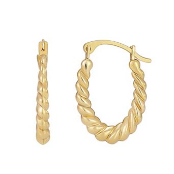 Taylor Grace 10k Gold Oval Swirl Hoop Earrings