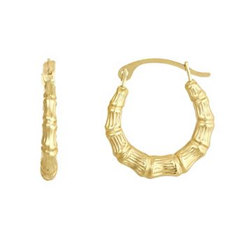 Taylor Grace 10k Gold Bamboo Texture Mini Hoop Earrings