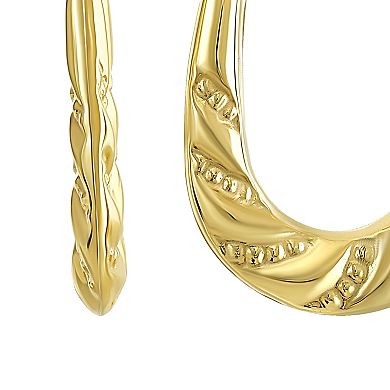 Taylor Grace 10K Gold Beaded Oval Hoop Earrings