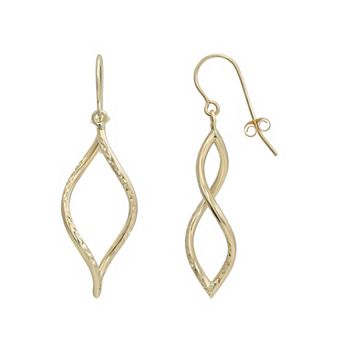 Taylor Grace 10k Gold Open Flame Twist Drop Earrings