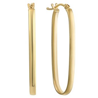 Taylor Grace 10k Gold Oval Hoop Earrings