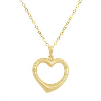 Taylor Grace 10k Gold Open Heart Pendant Necklace
