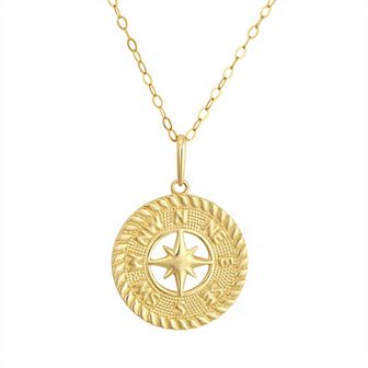 Taylor Grace 10k Gold Compass Pendant Necklace