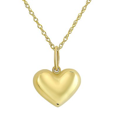 Taylor Grace 10k Gold Puffed Heart Pendant Necklace