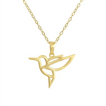 Taylor Grace 10k Gold Origami Hummingbird Pendant Necklace