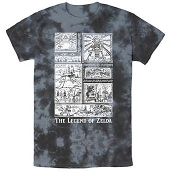 Men's Nintendo Zelda The Legend Lives On Tonal Glyphs Bombard Wash Graphic Tee